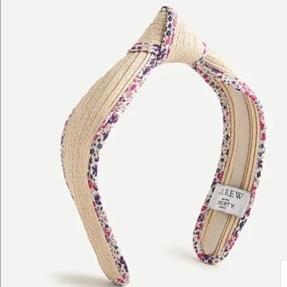 NWT  J. Crew Liberty Print Straw Turban  Headband